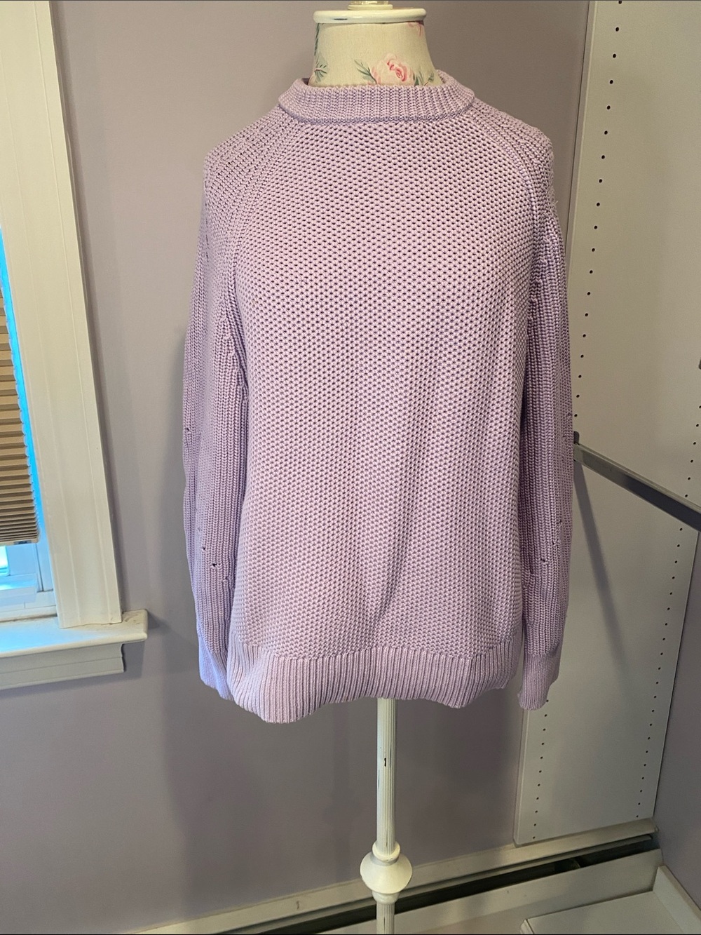 lululemon athletica Soft Lavender Open-Knit Crew Sweater